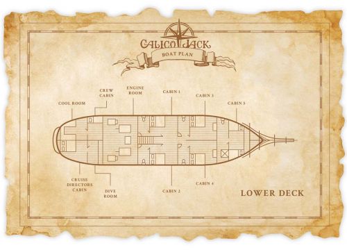 Lower deck on calico jack liveaboard