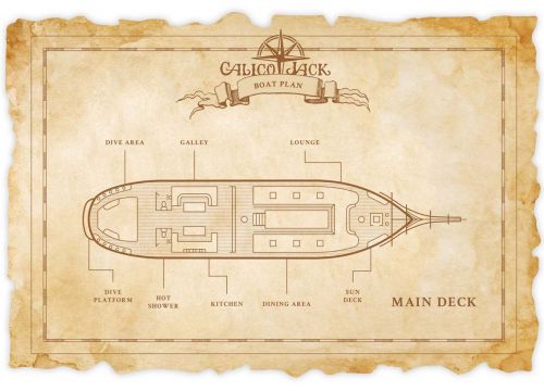 Main deck on calico jack liveaboard