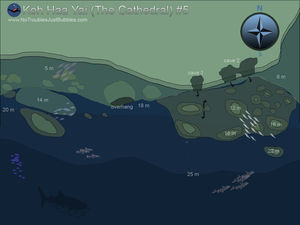 Koh haa Yai no 5 The Catherdral scuba dive site map